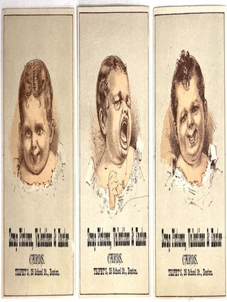 Group of Six Comic Trade Cards for Boston Card Shop Trifet’s, c.1890