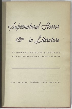 Supernatural Horror in Literature