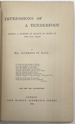 Impressions of a Tenderfoot