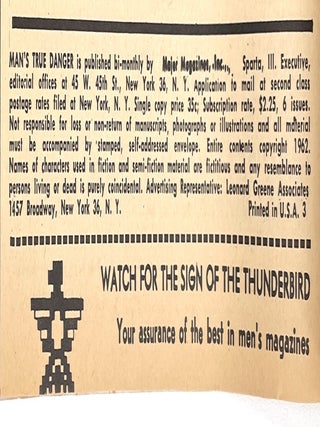 True Danger Magazine, Vol. 1, No. 3. October, 1962