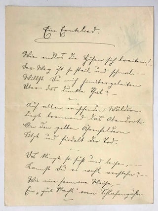 Item #127 Ein Erntelied (A Harvest Song). Marie-Madeleine, Manuscript Poem