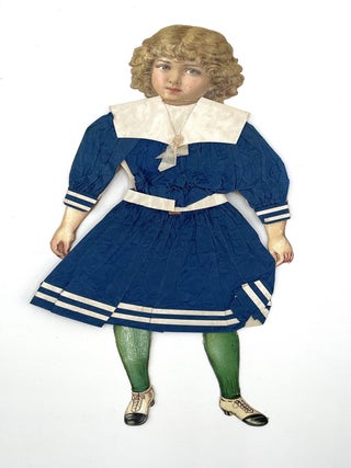 Articulated Paper Doll w/ Hand-Made Crepe Paper Dresses, Circa 1900