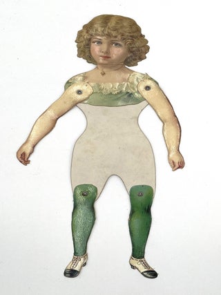 Articulated Paper Doll w/ Hand-Made Crepe Paper Dresses, Circa 1900