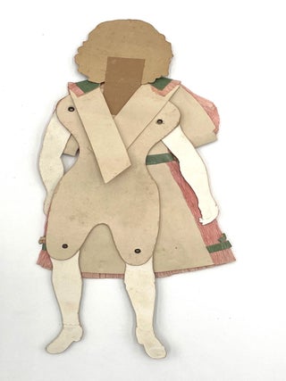 Articulated Paper Doll w/ Hand-Made Crepe Paper Dresses, Circa 1900