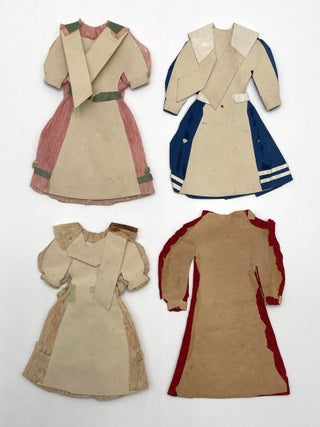 Articulated Paper Doll w/ Hand-Made Crepe Paper Dresses, Circa 1900
