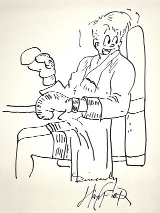 Item #1283 Original SIGNED drawing of comic strip character Joe Palooka. Ham Fisher