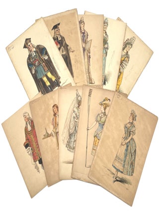 Item #1292 Group of Ten Watercolor Drawings for Stage Production “Nadgy”, circa 1886...