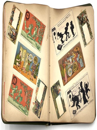 Handmade Scrapbook Featuring Chromolithograph Trade Cards, Circa 1890