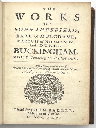 Item #1340 The Works of John Sheffield. John Sheffield