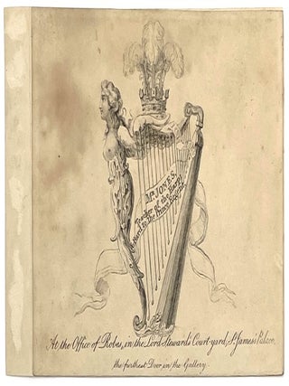 Item #1360 Original Engraved British Bookplate of Harp Teacher “Mr. Jones” Circa 1800....