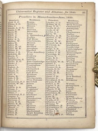 Universalist Register and Almanac for 1840