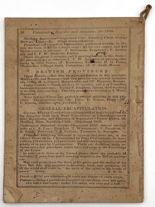 Universalist Register and Almanac for 1840