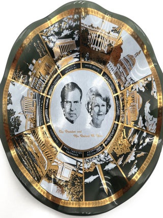Item #1363 Commemorative Ashtray by Houze Art, Circa 1969. Richard Nixon