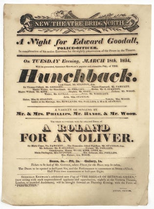 Group of Four Original Playbills: New Theatre Bridgnorth, 1834