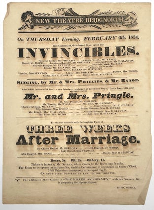 Group of Four Original Playbills: New Theatre Bridgnorth, 1834