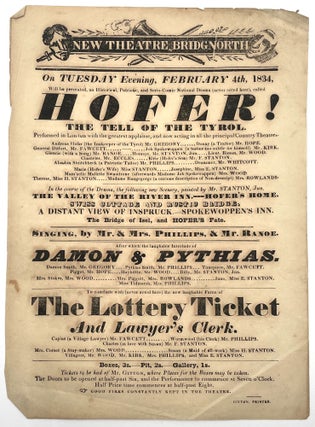 Group of Four Original Playbills: New Theatre Bridgnorth, 1834