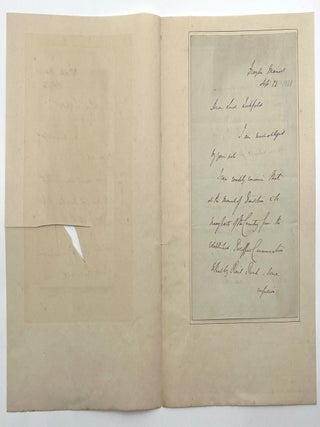 Autograph Letter Signed to Lord Lichfield, Sept. 12, 1838