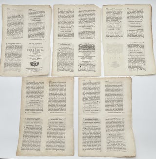 Item #1486 Group of Five Uncut Sheets: Prima Elementa Historiae Urbis Augustae… Augsburg:...