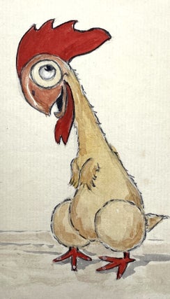 Original Drawing Depicting Whimsical Chicken, circa 1925