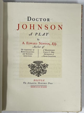 Item #14 Doctor Johnson: A Play. A. Edward Newton