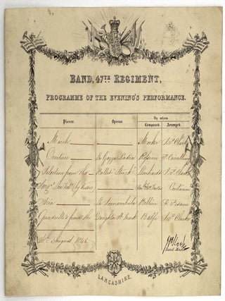 Item #1559 47th Regiment Band: Manuscript Programme, August 26th, 1846. Lancashire