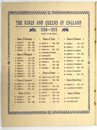 The Kings and Queens of England 1066 – 1935