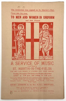 Group of Four Church of St. Martin’s-in-the Fields Armistice Programs, 1918 – 1919
