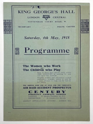 Group of Ten King George’s Hall YMCA Programs, 1918 – 1919