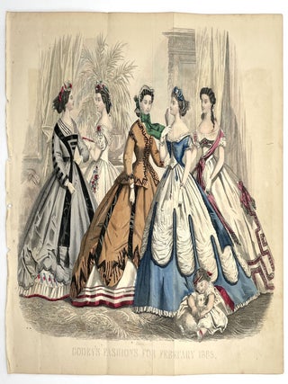Item #1567 Hand-Colored Print from Godey's Lady's Book (Feb. 1865). Fashion