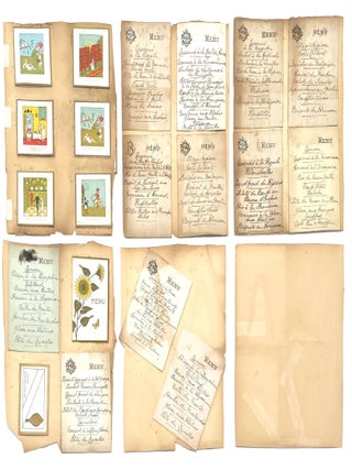 Group of 51 Hand-Written Menu Cards, ca. 1890