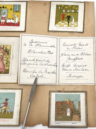 Group of 51 Hand-Written Menu Cards, ca. 1890