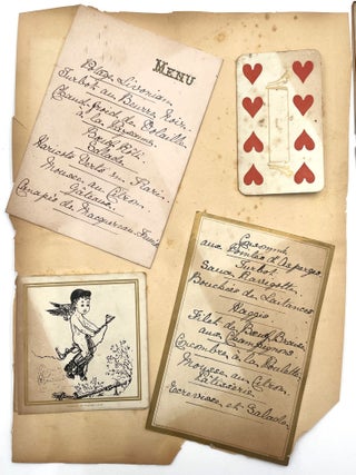 Group of 51 Hand-Written Menu Cards, ca. 1890