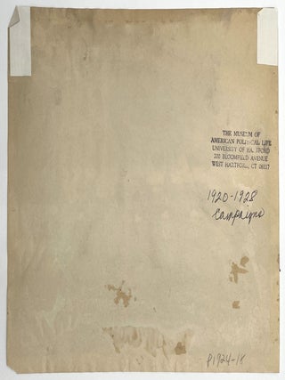 Signed 8 x 10 Photo with Cabinet, 1923