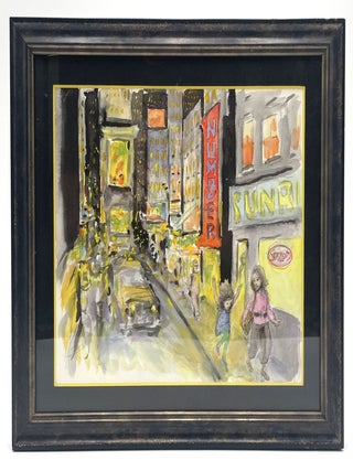 Preliminary Watercolor Sketch for Twilight by Holly Young Huth, with an Autograph Letter Signed on the Verso. Dec. 1, 2003