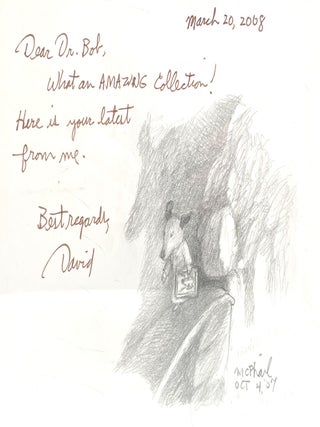 Signed Pencil Drawing with Ink Inscription, March 20, 2008