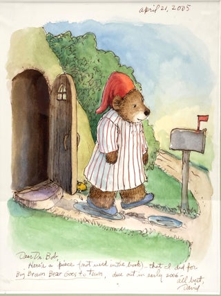 Unused Drawing for McPhail’s Book, Big Brown Bear Goes to Town. April 21, 2005