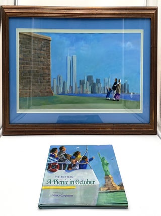 Item #1628 Original Art from Picnic in October by Eve Bunting, 1998. Nancy Carpenter