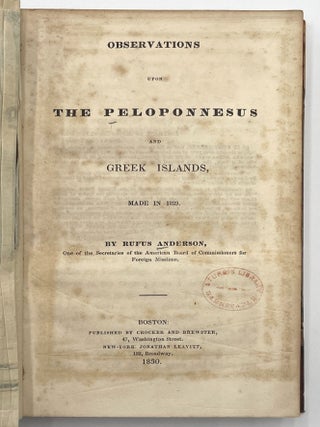 Observations Upon the Peloponnesus and Greek Islands