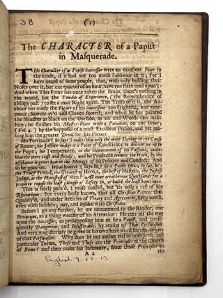 The Character of a Papist in Masquerade