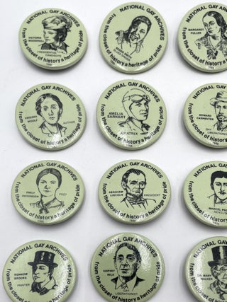 Group of 22 National Gay Archives Pins, 1980