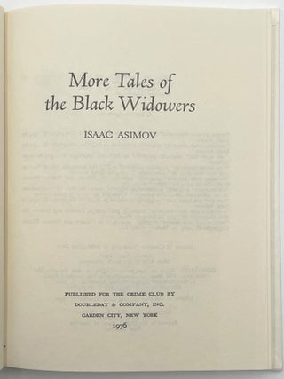 More Tales of the Black Widowers