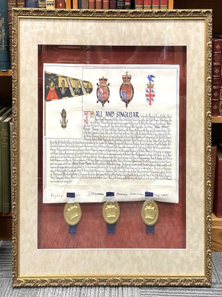 Item #1836 Framed Manuscript Indenture Dated January 8th, 1975. New Zealand