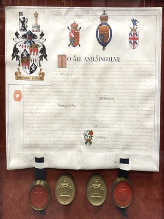 Framed Manuscript Indenture Dated July 14th, 1920