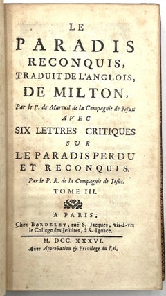 Le Paradis Perdu de Milton (3 Vols.)
