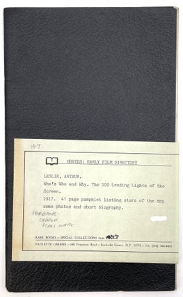 Item #1949 Who's Who and Why: The 100 Leading Lights of the Screen. Larry McMurtry Collection,...
