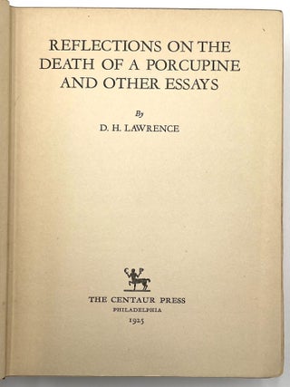 Reflections on the Death of a Porcupine