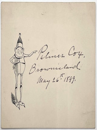 Item #1976 Inscribed Card, w/ Small Drawing, 1899. Palmer Cox