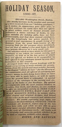 Estes and Lauriat’s 8th Annual Holiday Catalogue of Books, 1886