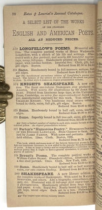 Estes and Lauriat’s 8th Annual Holiday Catalogue of Books, 1886