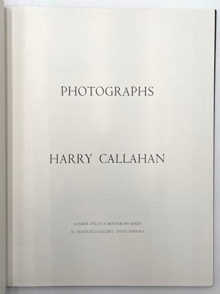 Photographs (Number One in a Monograph Series)